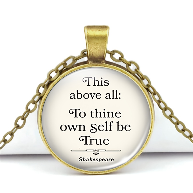 Women's Classic Chain Necklace with Shakespeare Quote Pendant